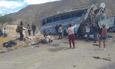 At least 15 people are killed when bus overturns in Mexico